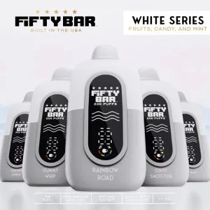Fifty Bar V2 White Series (Fruits, Candy, and Mint) - 20,000 Puffs