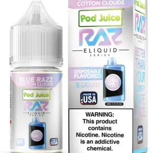 Blue Razz Cotton Clouds - Salt Nicotine e-liquid by RAZ 30ml
